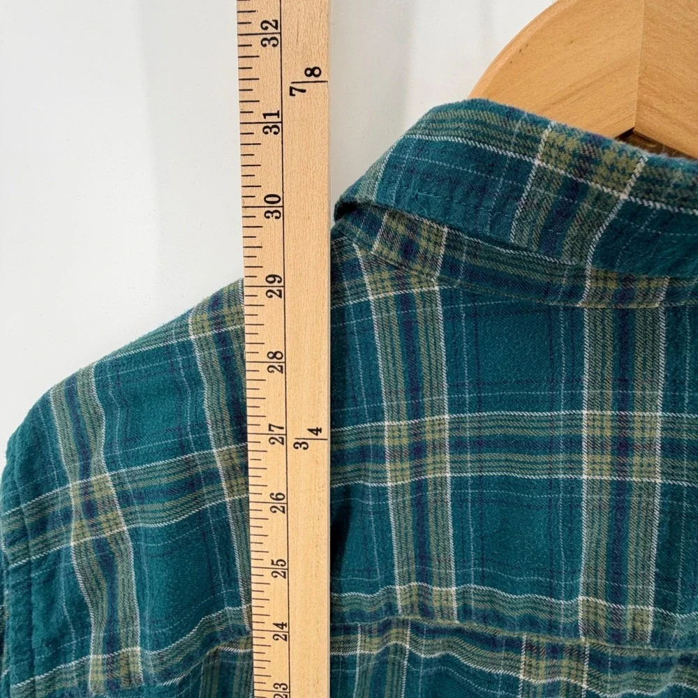 Goodfellow & Co Mens Flannel Long Sleeve Button Up Shirt Green Plaid Size‎ L